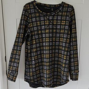 Elliot & Vine  Checkered Long Sleeve pullover Top size XL